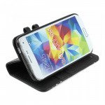 Wholesale Samsung Galaxy S5 Diamond Flip Leather Wallet Case with Stand (Black)